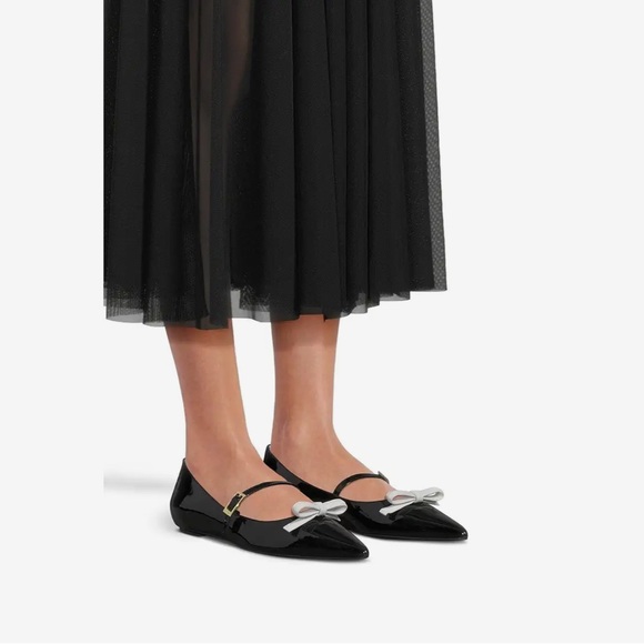 Stuart Weitzman Shoes - STUART WEITZMAN FELICITY MARY JANE
FLAT in BLACK/CREAM Sz 10 gently used 
$425